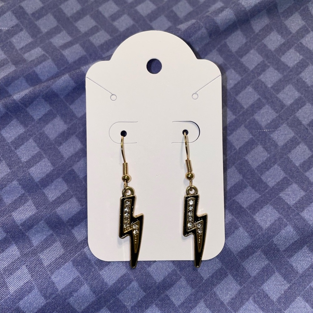 Black Lightning Rod Earrings